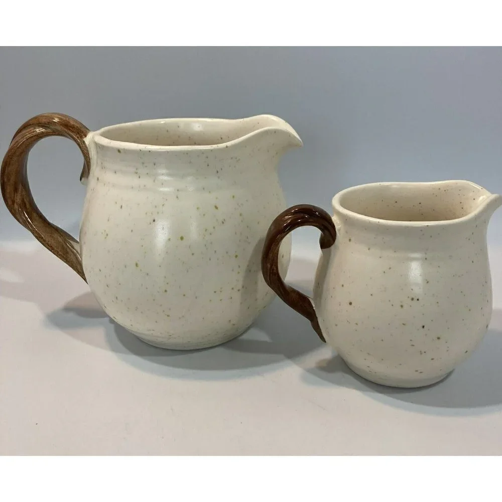 Metlox Poppy Trail Autumn Leaf Woodland Small Gravy/Sauce Pitcher & Creamer Sof2